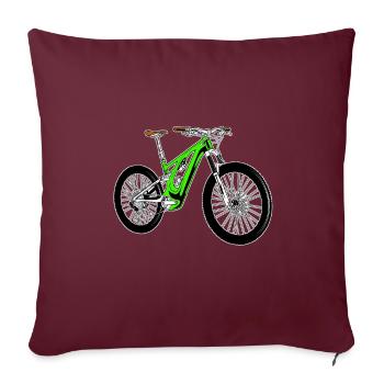 E Bike Elektrorad E Fahrrad - Sofakissenbezug 45 x 45 cm - Burgunderrot - Vorne