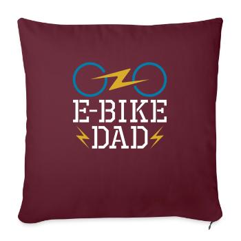 E Bike Elektrorad Papa - Sofakissenbezug 45 x 45 cm - Burgunderrot - Vorne