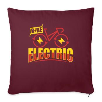 E Bike Elektrorad Lustig - Sofakissenbezug 45 x 45 cm - Burgunderrot - Vorne