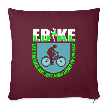 E Bike Elektrorad Cool - Sofakissenbezug 45 x 45 cm - Burgunderrot - Vorne