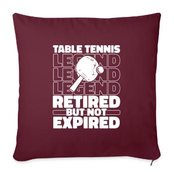 Tischtennis Pingpong Im Ruhestand - Sofakissenbezug 45 x 45 cm - Burgunderrot - Vorne
