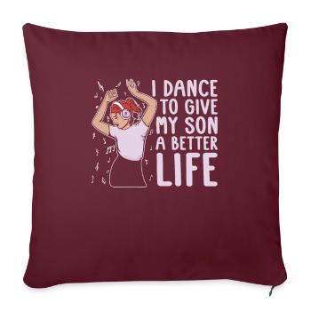 Maman Mère Fils Danse Mère - Housse de coussin décorative 45 x 45 cm - bordeaux - Devant