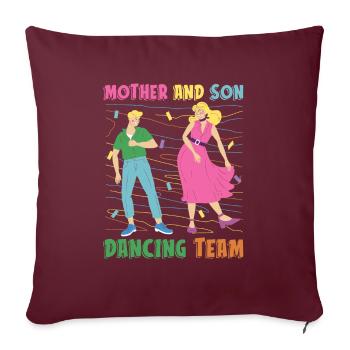 Maman Mère Fils Danse Mère - Housse de coussin décorative 45 x 45 cm - bordeaux - Devant