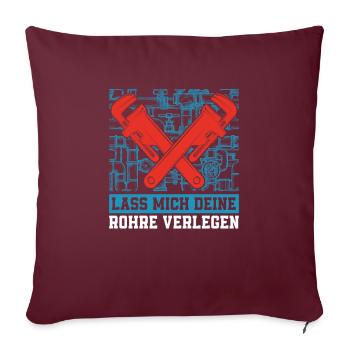 Rohrleitungsbauer Komisch - Sofakissenbezug 45 x 45 cm - Burgunderrot - Vorne