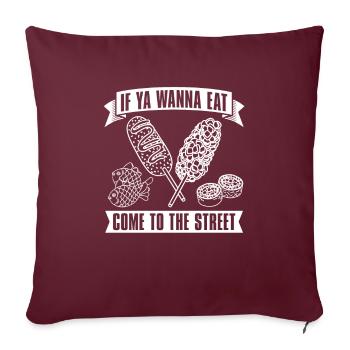 Corndog de rue - Housse de coussin décorative 45 x 45 cm - bordeaux - Devant