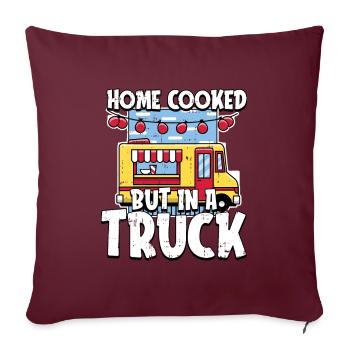 Cuisine de rue drôle - Housse de coussin décorative 45 x 45 cm - bordeaux - Devant