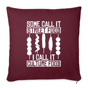 Culture de la cuisine de rue - Housse de coussin décorative 45 x 45 cm - bordeaux - Devant