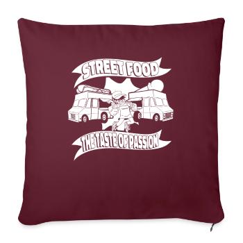 Cuisine de rue - Housse de coussin décorative 45 x 45 cm - bordeaux - Devant