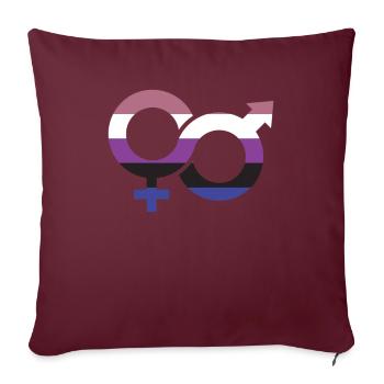 Symbole Genderfluide - Housse de coussin décorative 45 x 45 cm - bordeaux - Devant