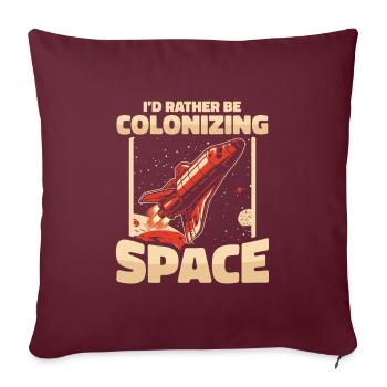 espace, espace, fusée, colonisation de l’espace - Housse de coussin décorative 45 x 45 cm - bordeaux - Devant