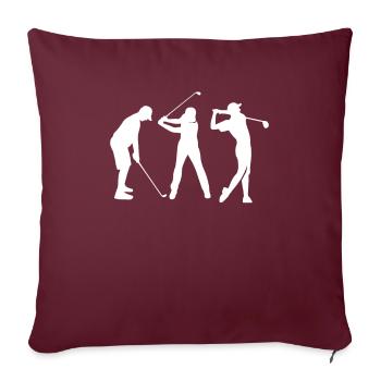 Golfeurs Joueurs de golf - Housse de coussin décorative 45 x 45 cm - bordeaux - Devant