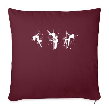 Danseurs de pole dance - Housse de coussin décorative 45 x 45 cm - bordeaux - Devant