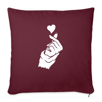 K Pop Kpop Korean Pop Herz - Sofakissenbezug 45 x 45 cm - Burgunderrot - Vorne