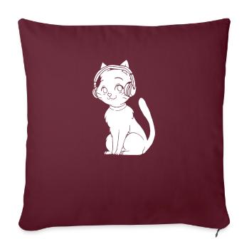 K Pop Kpop Korean Pop Katze - Sofakissenbezug 45 x 45 cm - Burgunderrot - Vorne
