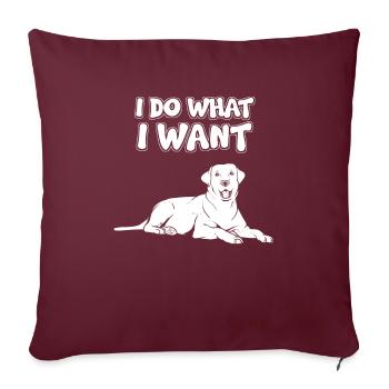 Je m’en fous chien - Housse de coussin décorative 45 x 45 cm - bordeaux - Devant