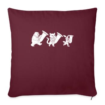 Fanfare Train Tuba - Housse de coussin décorative 45 x 45 cm - bordeaux - Devant