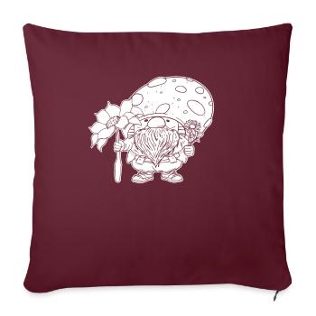 Cueilleur de champignons - Housse de coussin décorative 45 x 45 cm - bordeaux - Devant