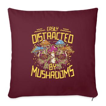 Cueillette de champignons Cool - Housse de coussin décorative 45 x 45 cm - bordeaux - Devant