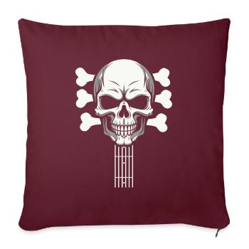 E Gitarre Elektrogitarre Skull Guitar Head - Sofakissenbezug 45 x 45 cm - Burgunderrot - Vorne