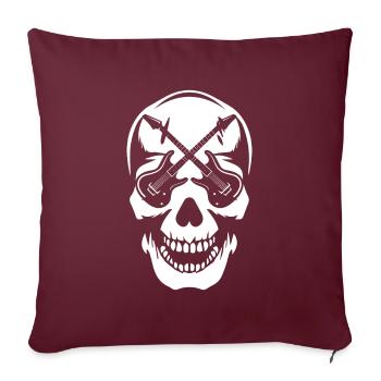 E Gitarre Elektrogitarre Skull Guitar - Sofakissenbezug 45 x 45 cm - Burgunderrot - Vorne