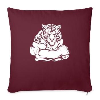 Tatouage biceps de tigre - Housse de coussin décorative 45 x 45 cm - bordeaux - Devant