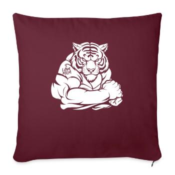Tatouage de biceps de tigre que j’aime maman - Housse de coussin décorative 45 x 45 cm - bordeaux - Devant