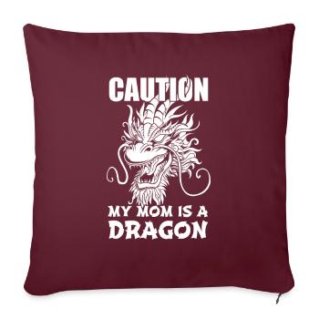Année du Dragon 2024 - Housse de coussin décorative 45 x 45 cm - bordeaux - Devant