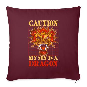 Année du Dragon 2024 - Housse de coussin décorative 45 x 45 cm - bordeaux - Devant