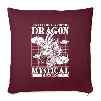 Année du Dragon 2024 - Housse de coussin décorative 45 x 45 cm - bordeaux - Devant