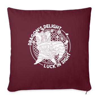 Année du Dragon 2024 - Housse de coussin décorative 45 x 45 cm - bordeaux - Devant