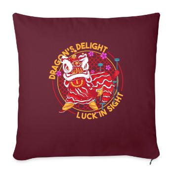 Année du Dragon 2024 - Housse de coussin décorative 45 x 45 cm - bordeaux - Devant
