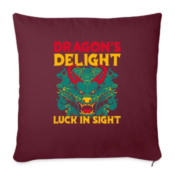 Année du Dragon 2024 - Housse de coussin décorative 45 x 45 cm - bordeaux - Devant
