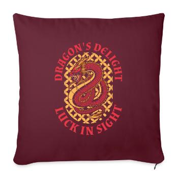 Année du Dragon 2024 - Housse de coussin décorative 45 x 45 cm - bordeaux - Devant