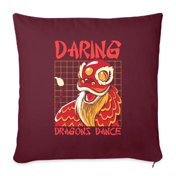 Année du Dragon 2024 - Housse de coussin décorative 45 x 45 cm - bordeaux - Devant
