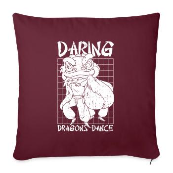 Année du Dragon 2024 - Housse de coussin décorative 45 x 45 cm - bordeaux - Devant