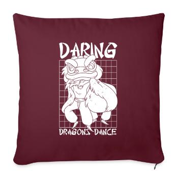 Année du Dragon 2024 - Housse de coussin décorative 45 x 45 cm - bordeaux - Devant