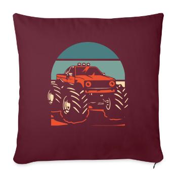 Monster Truck - Housse de coussin décorative 45 x 45 cm - bordeaux - Devant