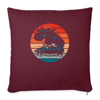 Monster Truck - Housse de coussin décorative 45 x 45 cm - bordeaux - Devant