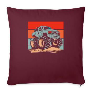 Monster Truck - Housse de coussin décorative 45 x 45 cm - bordeaux - Devant