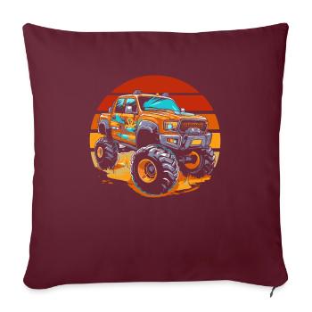Monster Truck - Housse de coussin décorative 45 x 45 cm - bordeaux - Devant