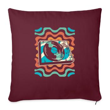Collectionneur de disques vinyles - Housse de coussin décorative 45 x 45 cm - bordeaux - Devant