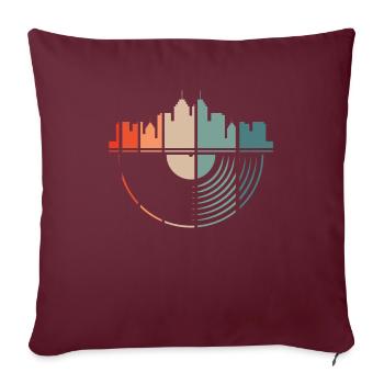 Collectionneur de disques vinyles - Housse de coussin décorative 45 x 45 cm - bordeaux - Devant