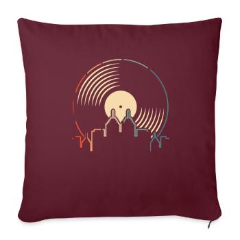 Collectionneur de disques vinyles - Housse de coussin décorative 45 x 45 cm - bordeaux - Devant
