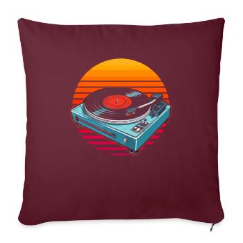 Collectionneur de disques vinyles - Housse de coussin décorative 45 x 45 cm - bordeaux - Devant