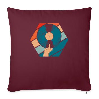Collectionneur de disques vinyles - Housse de coussin décorative 45 x 45 cm - bordeaux - Devant
