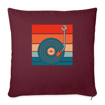 Collectionneur de disques vinyles - Housse de coussin décorative 45 x 45 cm - bordeaux - Devant
