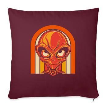 Alien Außerirdischer - Housse de coussin décorative 45 x 45 cm - bordeaux - Devant