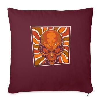 Alien Außerirdischer - Housse de coussin décorative 45 x 45 cm - bordeaux - Devant