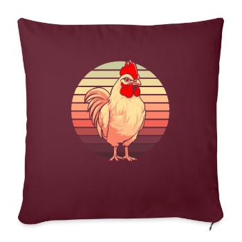 Huhn Henne - Sofakissenbezug 45 x 45 cm - Burgunderrot - Vorne