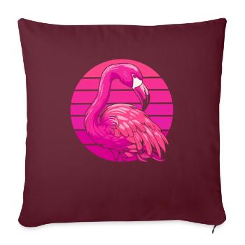 Flamant - Housse de coussin décorative 45 x 45 cm - bordeaux - Devant